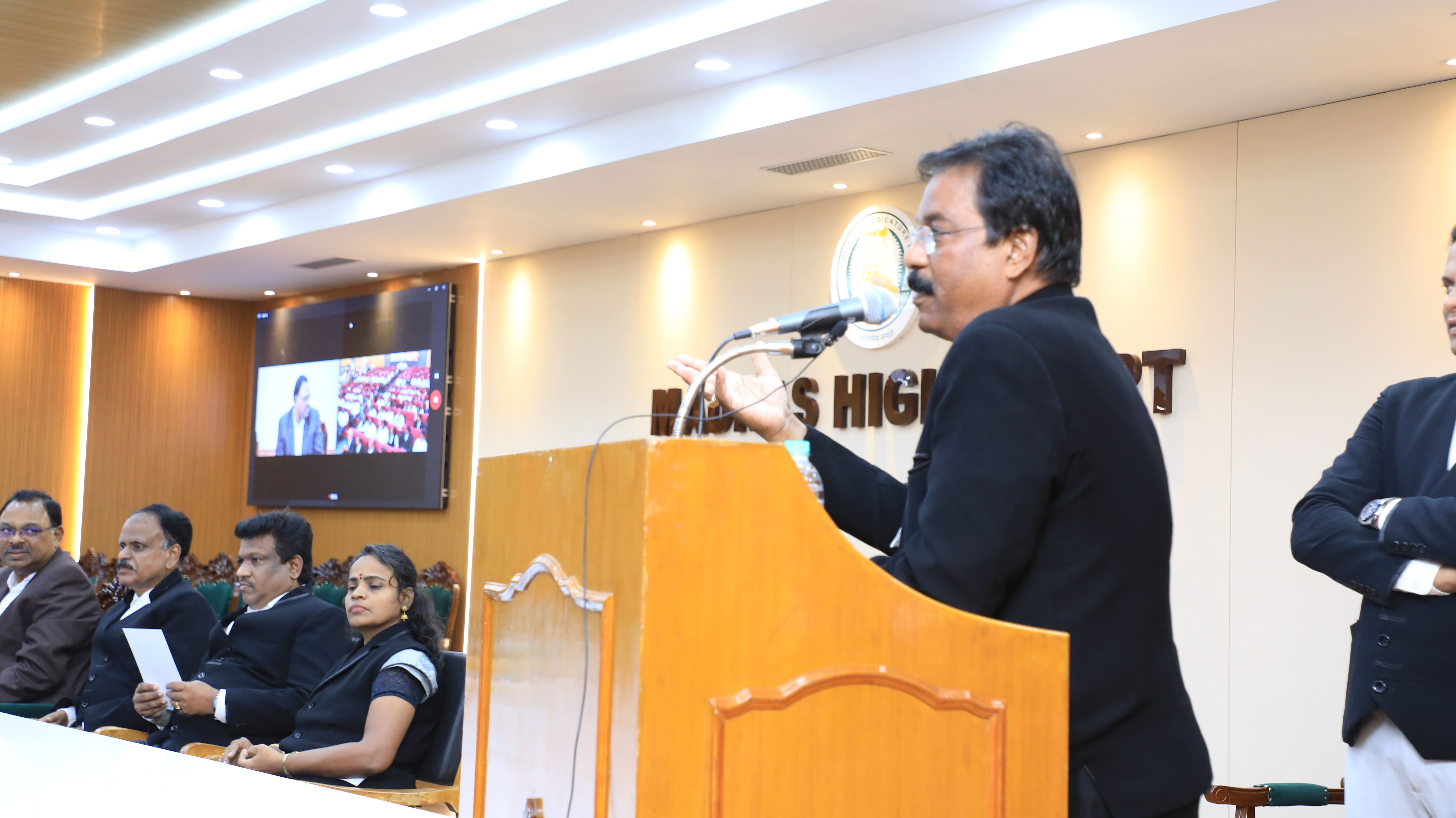 President Mr R.C. Paul Kanagaraj, delivering presidential speech.